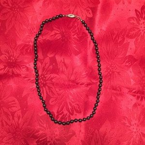 Necklace Hematite 5 mm hand knotted 18"